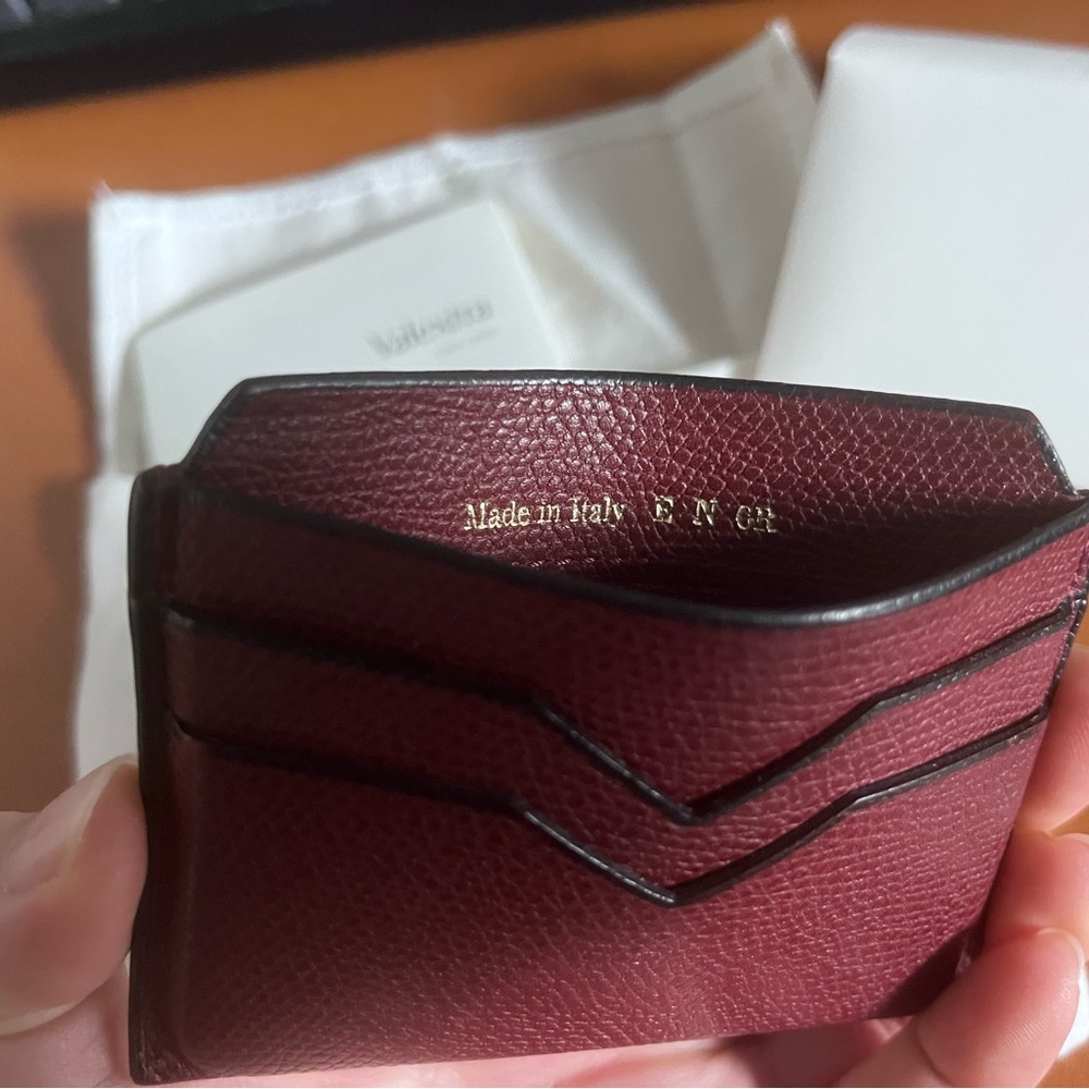 Authentic Valextra Red Leather Card Holder - Picture 2 of 9